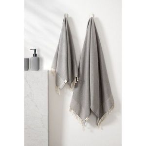 Set prosoape de baie, L'essentiel Maison, Retro, Bumbac, Antracit imagine