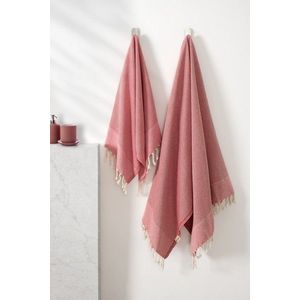 Set prosoape de baie, L'essentiel Maison, Retro, Bumbac, Rosu imagine
