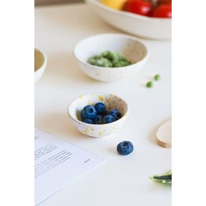 Bol ceramic, Hermia, 886SVN1104, Galben/Alb imagine