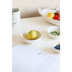 Bol ceramic, Hermia, 886SVN1108, Galben/Alb imagine