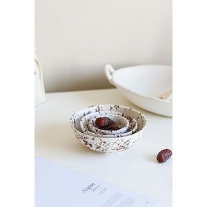 Set boluri ceramice, Hermia, 886SVN1114, Mediu: 12, 2 x 12, 2 x 4, 7 cm (1 bucată), Maro/Alb imagine