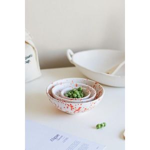 Set boluri ceramice, Hermia, 886SVN1130, Mediu: 12, 2 x 12, 2 x 4, 7 cm (1 bucată), Portocaliu/Alb imagine