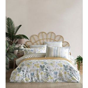 Lenjerie de pat dubla Super King (FR), L'essentiel Maison, Hope, White / Green / Yellow imagine