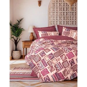 Lenjerie de pat dubla King (FR), L'essentiel Maison, Estilıo, Rosu claret imagine