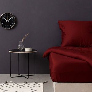 Cearceaf de pat cu elastic Satin Double (FR) (IT) (ES) DE), L'essentiel Maison, De Maroon, Maro imagine