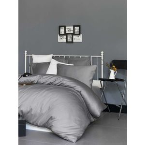 Cearceaf de pat cu elastic Satin Super King (FR) (IT) (ES) DE), L'essentiel Maison, De Dark Grey, Gri inchis imagine
