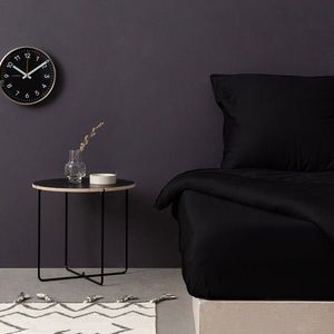 Cearceaf de pat cu elastic Satin Single XL (DE), L'essentiel Maison, De Black, Negru imagine