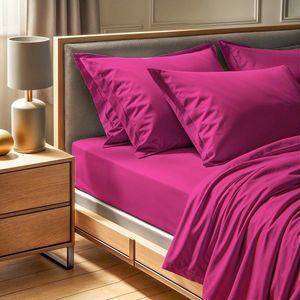 Cearceaf de pat Ranforce Single, L'essentiel Maison, Tonne Rosse, Roz prafuit imagine