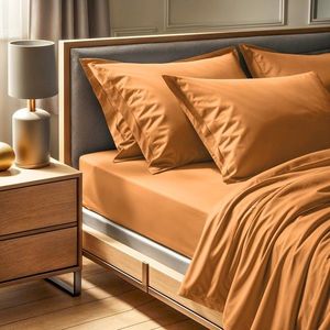 Cearceaf de pat cu elastic Ranforce Single Small (FR), L'essentiel Maison, Tonne Orage, Portocaliu imagine