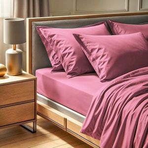 Cearceaf de pat cu elastic Ranforce Double (FR) (IT) (ES) (DE), L'essentiel Maison, Tonne Rosse, Roz prafuit imagine