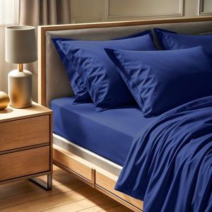 Cearceaf de pat cu elastic Ranforce Double (FR) (IT) (ES) (DE), L'essentiel Maison, Tonne Bleue, Albastru inchis imagine