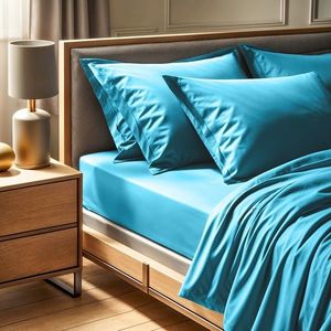 Cearceaf de pat cu elastic Ranforce Double (FR) (IT) (ES) (DE), L'essentiel Maison, Tonne Bleue, Turcoaz imagine
