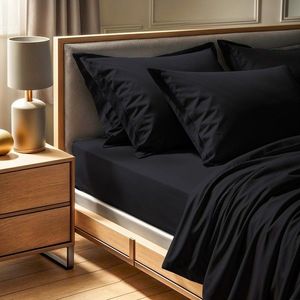 Cearceaf de pat cu elastic Ranforce Double (FR) (IT) (ES) (DE), L'essentiel Maison, Tonne Grise, Negru imagine
