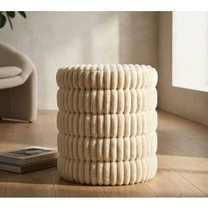 Taburet, Mauro Ferretti, Goteborg, 41x46 cm, MDF/poliester, alb imagine