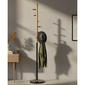Cuier, Mauro Ferretti, Hang Step, 37x172 cm, metal/lemn de fag/marmura, negru/maro imagine