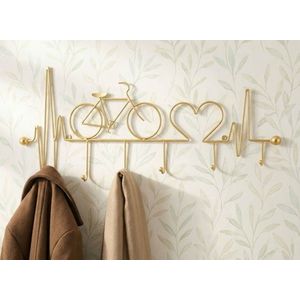 Cuier de perete, Mauro Ferretti, Bicycle, 59x3.2x26.5 cm, metal, auriu imagine