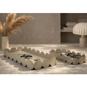 Set 2 tavi decorative, Mauro Ferretti, Saturn, 40x16.5x4.5 cm, metal, gri dove imagine