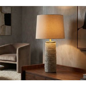 Lampa de masa, Mauro Ferretti, Lima, 1 x E27, 40W, 37x73 cm, ceramica, gri/auriu imagine