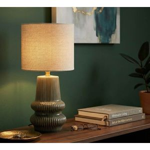 Lampa de masa, Mauro Ferretti, Harmony, 1 x E14, 40W, 20x41.5 cm, ceramica, verde imagine