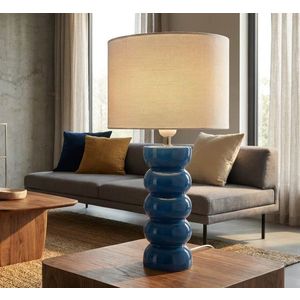 Lampa de masa, Mauro Ferretti, Torr, 1 x E27, 40W, 25x46 cm, ceramica, albastru/alb imagine