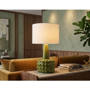 Lampa de masa, Mauro Ferretti, Gress, 1 x E27, 40W, 30x51.5 cm, ceramica, verde/alb imagine