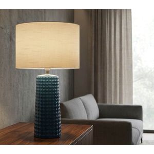 Lampa de masa, Mauro Ferretti, Gliss, 1 x E27, 40W, 30x52 cm, ceramica, albastru/alb imagine