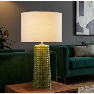 Lampa de masa, Mauro Ferretti, Gliss, 1 x E27, 40W, 30x52 cm, ceramica, verde/alb imagine