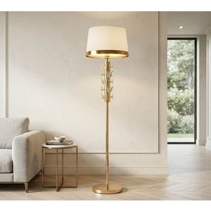 Lampadar, Mauro Ferretti, Butterfly, 1 x E27, 40W, 45x157 cm, fier/sticla, auriu/alb imagine