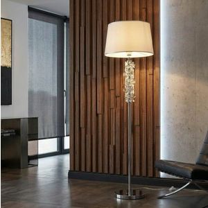 Lampadar, Mauro Ferretti, Flower, 1 x E27, 40W, 45x157 cm, fier/sticla, argintiu/alb imagine