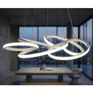 Candelabru, Mauro Ferretti, Glovy, banda LED integrata, 65W, 3000K / 4000K / 6000K, 55x120 cm, aluminiu/fier, alb imagine