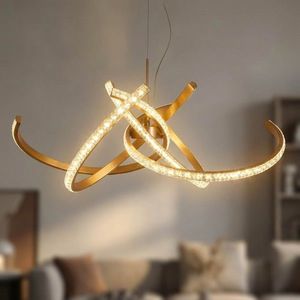 Candelabru, Mauro Ferretti, Celtic, banda LED integrata, 65W, 3000K / 4000K / 6000K, 62x120 cm, aluminiu/fier, auriu/alb imagine