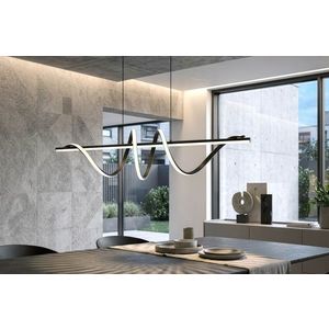 Candelabru, Mauro Ferretti, Spiral, banda LED integrata, 65W, 3000K / 4000K / 6000K, 101x25x30-150 cm, aluminiu/fier, negru/alb imagine