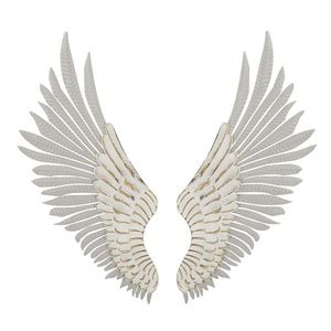 Set 2 decoratiuni de perete, Mauro Ferretti, Wings, 43.8x104 cm, fier, alb prespalat imagine