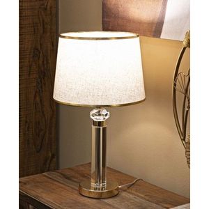 Lampa de masa, Mauro Ferretti, Praga, 1 x E27, 40W, 30x52.5 cm, fier/sticla, auriu imagine
