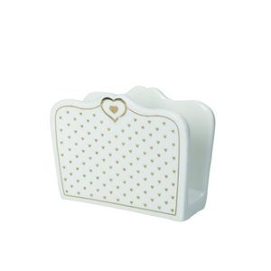 Suport servetele, Amore Mio Cuori , Brandani, 12.5x5.5x9 cm, portelan New Bone China imagine
