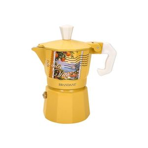 Cafetiera, Dolce Vita Ocra, Brandani, capacitate 1 ceasca, 6x12x13 cm, aluminiu imagine