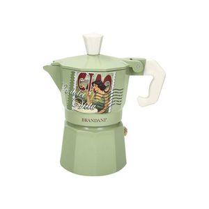 Cafetiera, Dolce Vita Verde, Brandani, capacitate 1 ceasca, 6x12x13 cm, aluminiu imagine