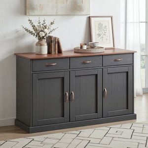 Comoda Luzerna 4.1, Inter Link, 131x45x86 cm, lemn, gri/sepia imagine