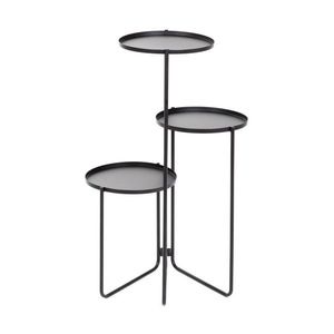 Suport pentru 3 ghivece Roh, Homla, 25x48/70 cm, metal, negru imagine