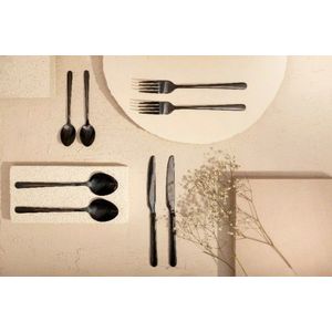 Set tacamuri 24 piese Lugano, Homla, inox 18/0, negru imagine