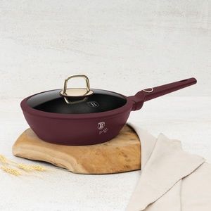 Tigaie adanca cu capac Berlinger Haus, Leonardo, 24 cm, 2.3 L, aluminiu forjat, visiniu mat imagine