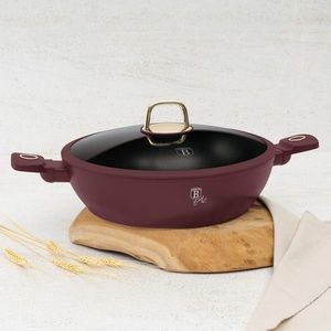 Oala cu capac Berlinger Haus, Leonardo, 30 cm, 4.5 L, aluminiu forjat, visiniu mat imagine