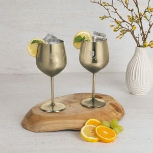 Set 2 pahare pentru vin Berlinger Haus, Sahara/Leonardo, 550 ml, inox 18/10, auriu imagine