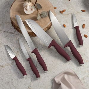 Set 6 cutite Berlinger Haus, Leonardo, inox, visiniu mat imagine