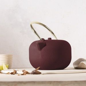Ceainic Berlinger Haus, Leonardo, 1 L, fonta, visiniu mat/auriu imagine