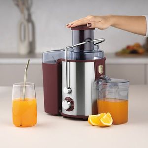 Storcator de fructe Berlinger Haus, Leonardo, 500W, 600 ml, inox, visiniu mat/argintiu imagine