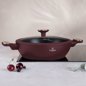Oala cu capac Berlinger Haus, Leonardo Nordic, 28 cm, 3.8 L, aluminiu forjat, visiniu mat imagine