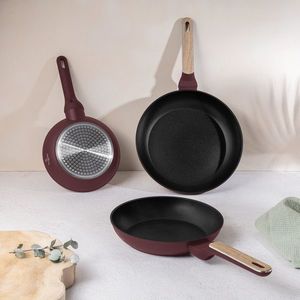 Set 3 tigai Berlinger Haus, Leonardo Nordic, 20/24/28 cm, aluminiu forjat, visiniu mat imagine