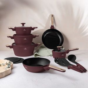 Set pentru gatit Berlinger Haus, Leonardo Nordic, 15 piese, aluminiu forjat, visiniu mat imagine