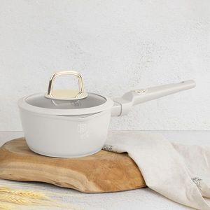 Cratita cu capac Berlinger Haus, Sahara, 16 cm, 1.2 L, aluminiu forjat, crem mat imagine
